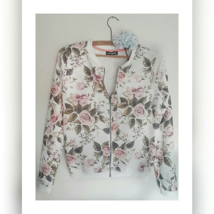 Vintage Desen Bomber Ceket