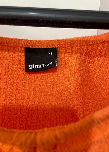 Gina Turuncu Drapeli Kadın Bluz