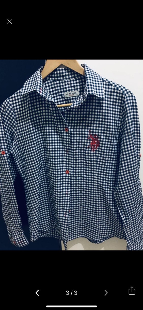 Kadın Mavi Kareli Pamuklu Gömlek - Görsel 3