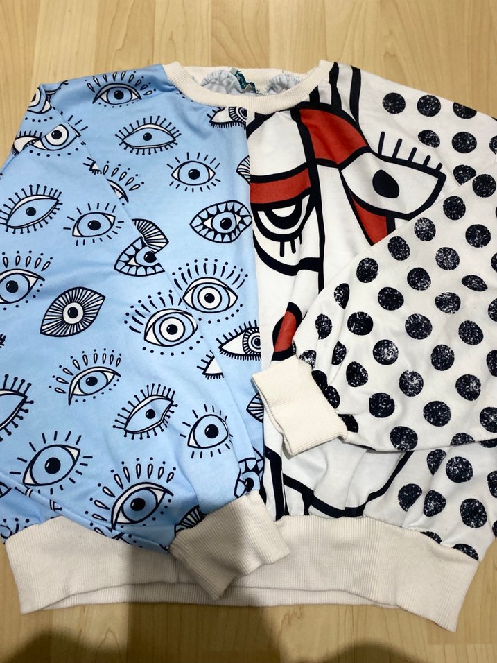 Kadın Renkli Baskılı Kısa Sweatshirt - Görsel 3