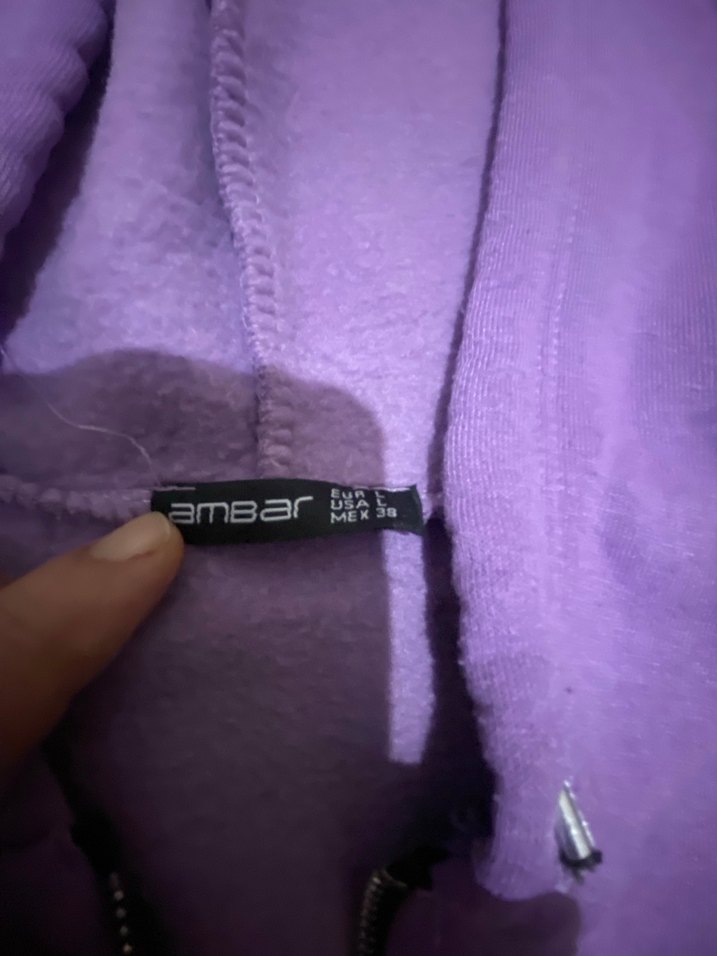 Mor Yarım Fermuarlı Kadın Sweatshirt - Görsel 2