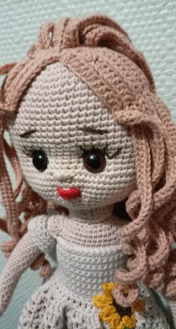 Renkli Çiçek Desenli Örgü Bebek - Görsel 3