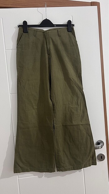 Bol paça keten pantolon