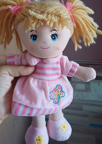 Pembe Çizgili Peluş Bebek - Görsel 5