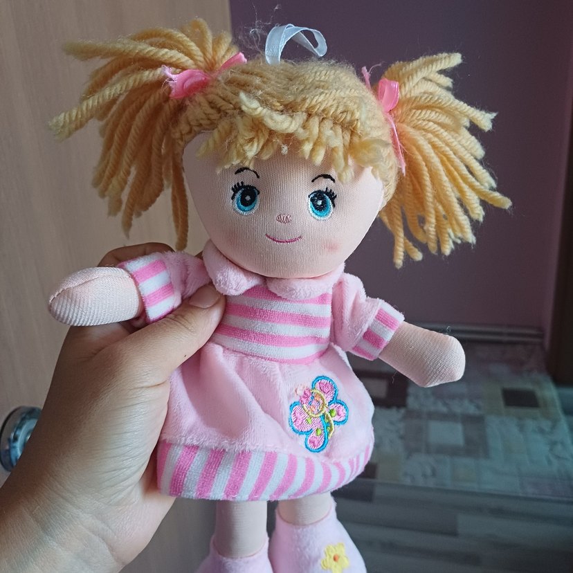 Pembe Çizgili Peluş Bebek - Görsel 3