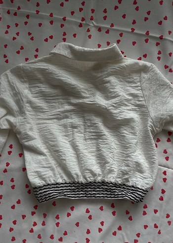 Beyaz Keten Karışımlı Crop Gömlek - Görsel 4