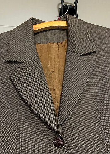 Düğmeli Kahverengi Kadın Blazer Ceket - Görsel 4