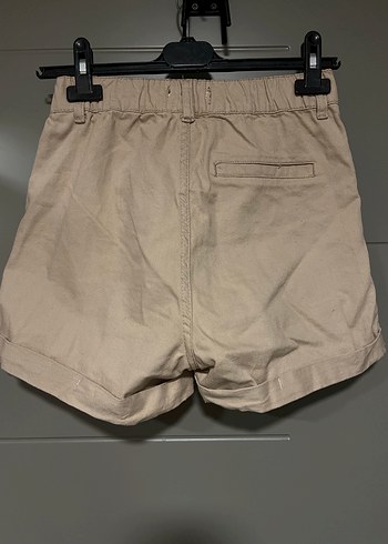 Bej Kot Mini Şort - Görsel 4