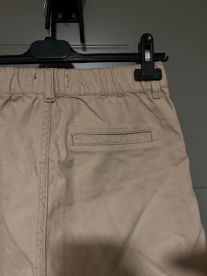 Bej Kot Mini Şort - Görsel 2