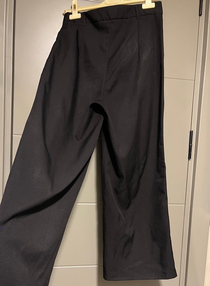 Siyah Wide Leg Kumaş Pantolon - Görsel 4