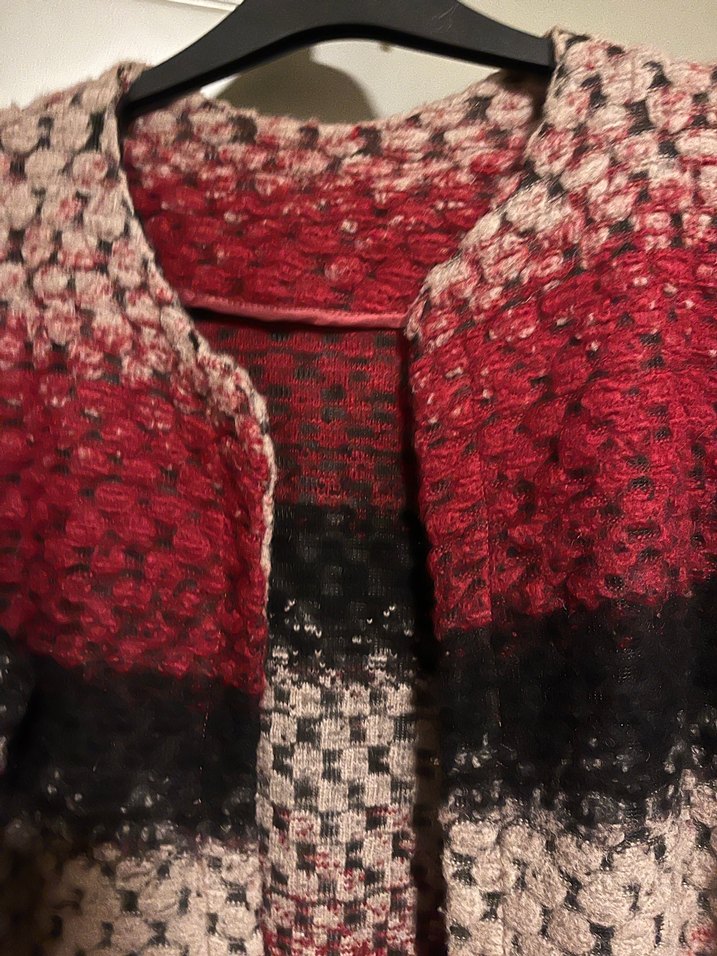 Bordo Örgü Kadın Midi Hırka - Görsel 4