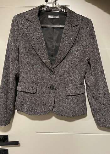 Kahverengi Kırçıllı Uzun Kollu Kadın Takım Elbise - Görsel 2