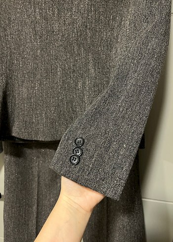 Kahverengi Kırçıllı Uzun Kollu Kadın Takım Elbise - Görsel 7