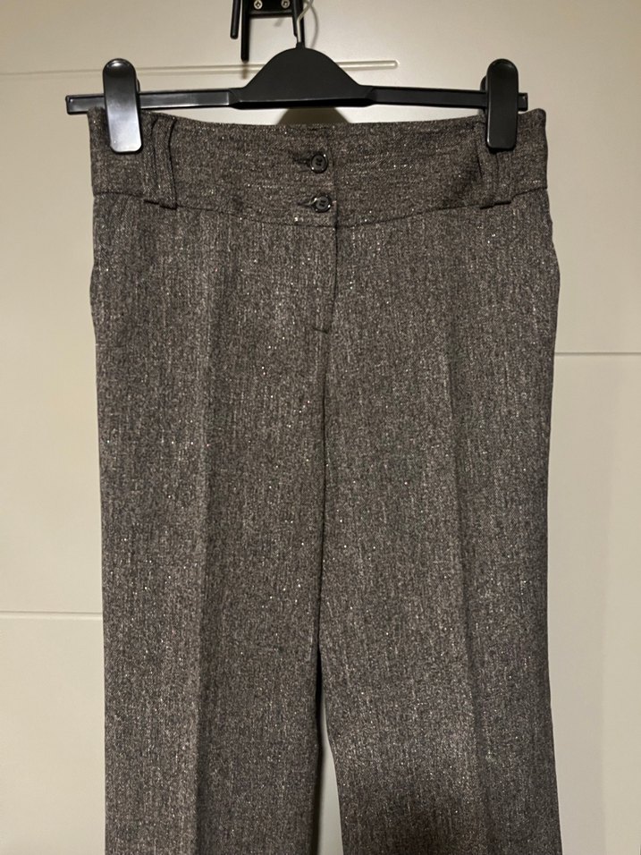 Kahverengi Kırçıllı Uzun Kollu Kadın Takım Elbise - Görsel 4