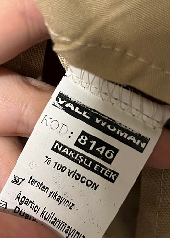 Püsküllü Nakışlı Bej Bohem Etek - Görsel 5