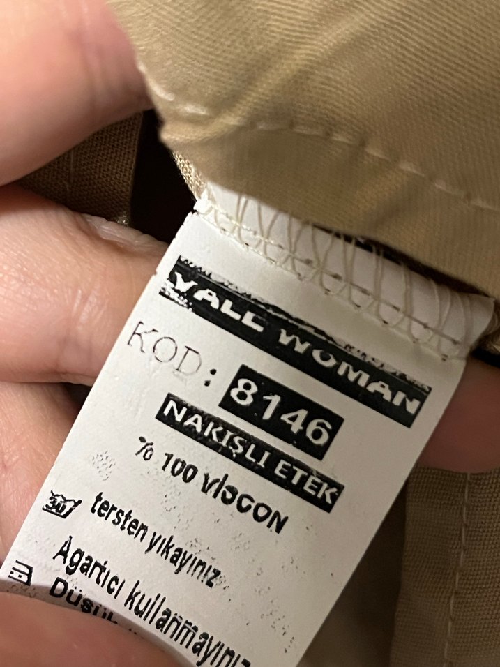 Püsküllü Nakışlı Bej Bohem Etek - Görsel 5