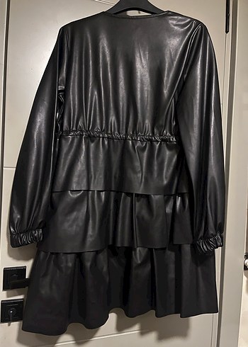Kadın Siyah Gotik Deri Fırfırlı Deri Ceket - Görsel 3