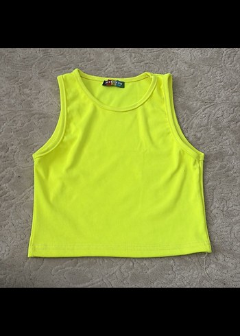 Sarı Atlet Crop Üst Spor Tarzı