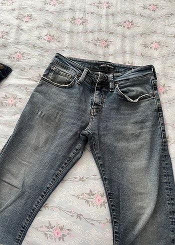30 Beden gri Renk Gri erkek Bol Kesim Denim Jean