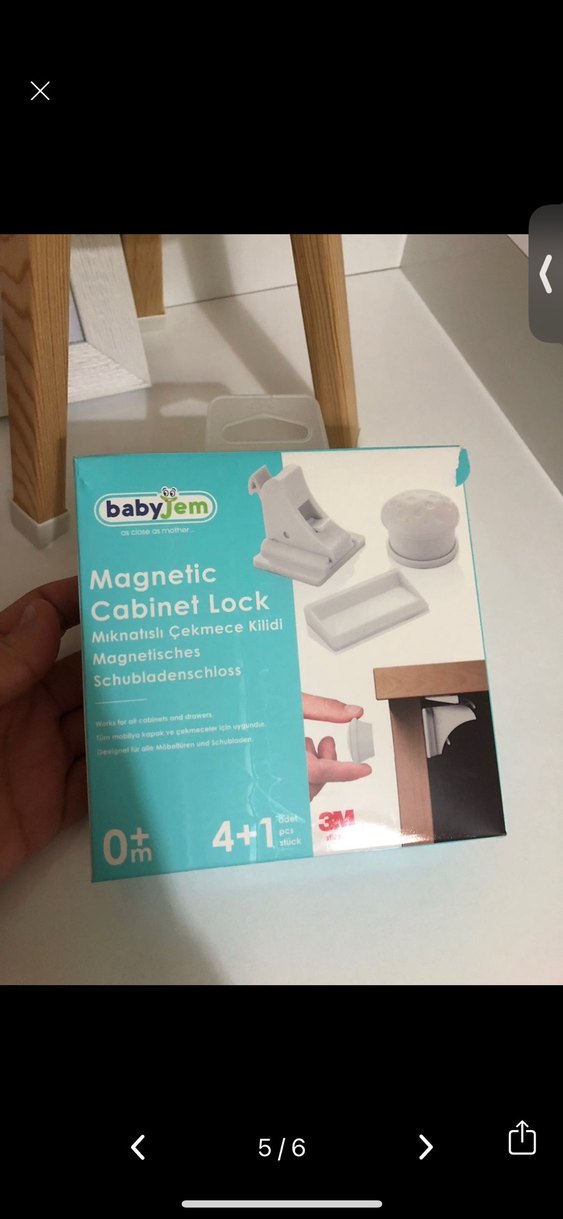babyJem Beyaz Mıknatıslı Dolap Kilidi - Görsel 4