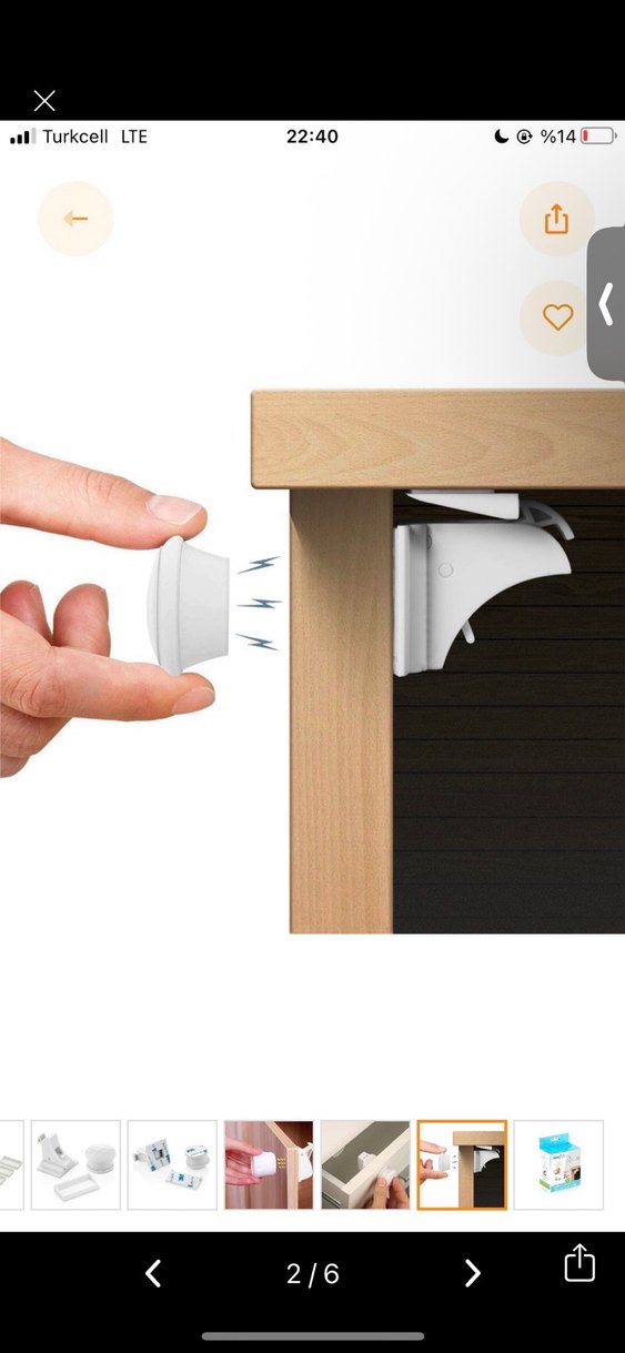 babyJem Beyaz Mıknatıslı Dolap Kilidi - Görsel 2