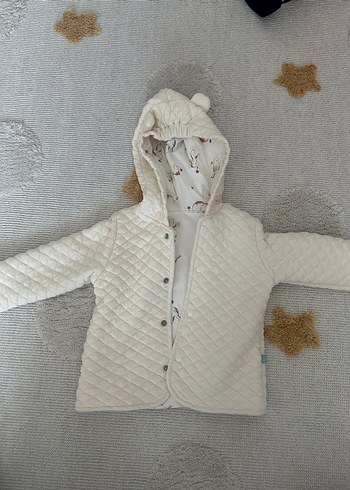 Kitikate Kapüşonlu Bej Kız Montu - Görsel 5