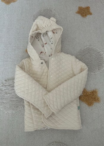 Kitikate Kapüşonlu Bej Kız Montu - Görsel 2