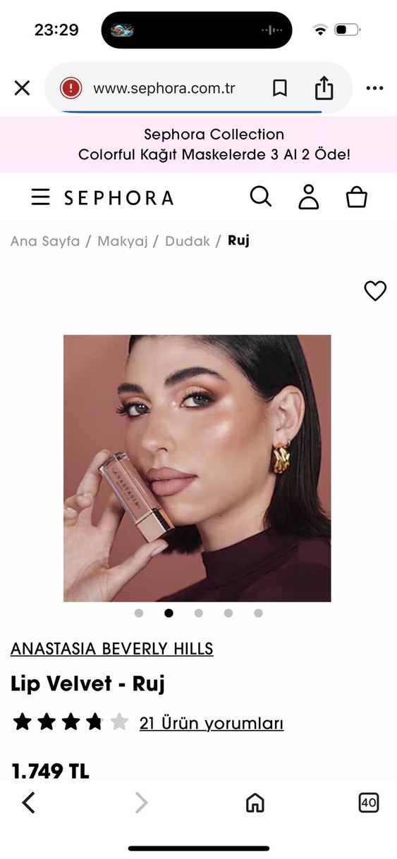 Anastasia Beverly Hills Lip Velvet Ruj - Bej - Görsel 2