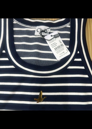 Beymen Lacivert Çizgili Kadın Atlet - Görsel 3