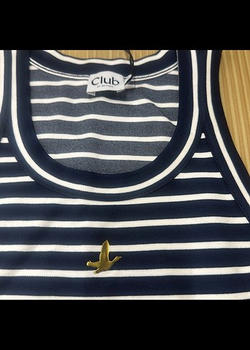 Beymen Lacivert Çizgili Kadın Atlet - Görsel 2