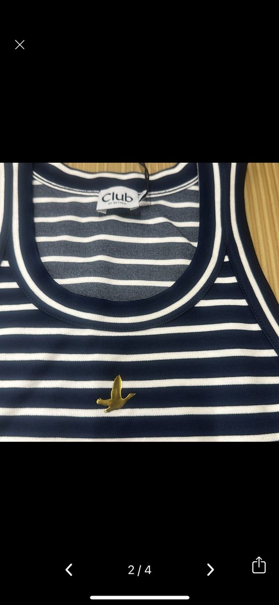 Beymen Lacivert Çizgili Kadın Atlet - Görsel 2