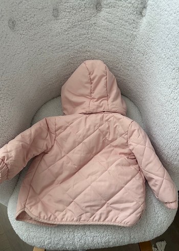 H&M Kız Çocuk Kapüşonlu Düğmeli Pembe Mont - Görsel 3