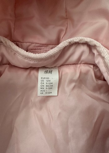 H&M Kız Çocuk Kapüşonlu Düğmeli Pembe Mont - Görsel 2