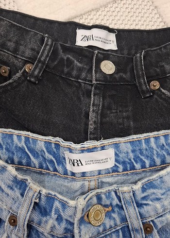 zara Kadın Mavi Mini Denim Şort - Görsel 3