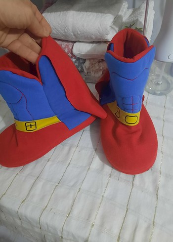 Erkek Çocuk Renkli Kemerli Sıcak Ev Terliği - Görsel 2