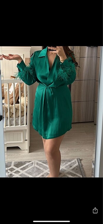 Zara Zara yeşil elbise