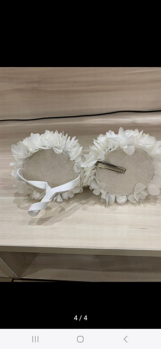 Gri Taçlı Beyaz Fırfırlı Çocuk Saç Aksesuarı - Görsel 3
