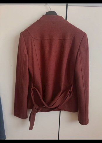 seçil kahverengi Düğmeli Kısa Kadın ceket - Görsel 3