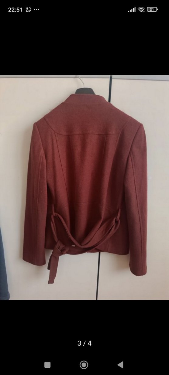 seçil kahverengi Düğmeli Kısa Kadın ceket - Görsel 3