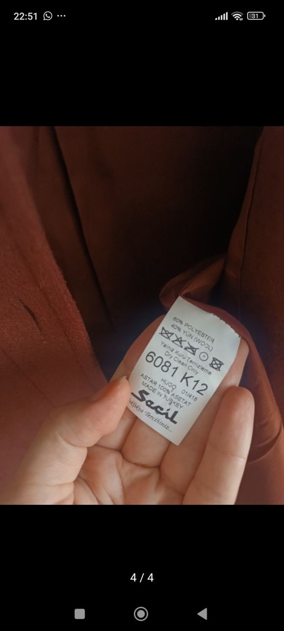 seçil kahverengi Düğmeli Kısa Kadın ceket - Görsel 4