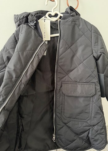 Çift taraflı Açılabilir Fermuarlı Siyah Kız Çocuk Mont - Görsel 3