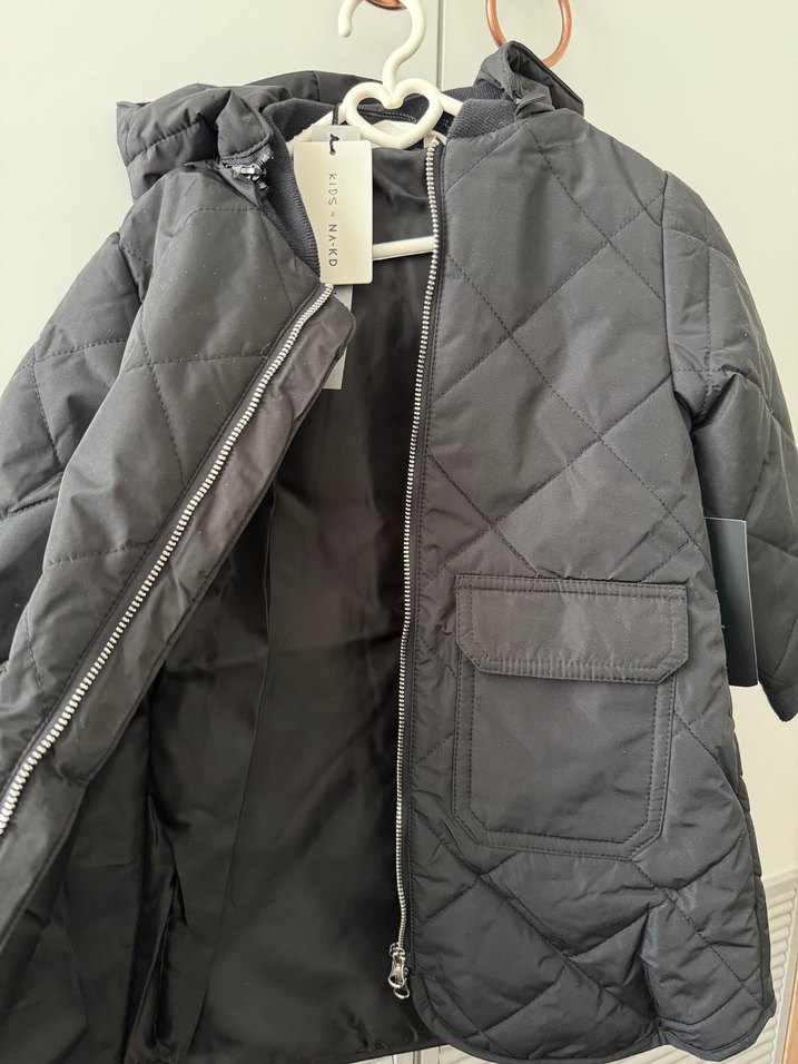 Çift taraflı Açılabilir Fermuarlı Siyah Kız Çocuk Mont - Görsel 3