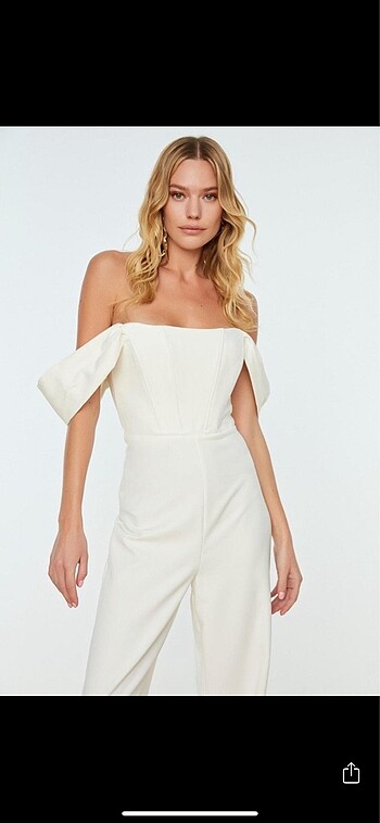 Trendyol ekru balenli tulum - Görsel 2