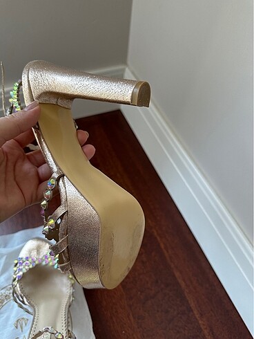 Diğer Marcatelli alise gold platform topuklu taşlı ayakkabı