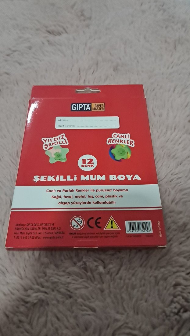 Yıldız Şekilli 12 Renk Mum Boya - Görsel 2