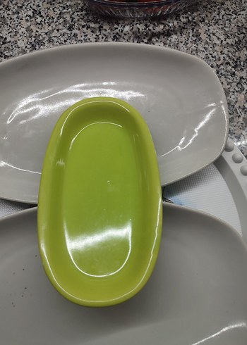 Beyaz Baskılı ve Bölmeli Tabak Seti - Görsel 4