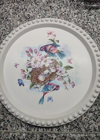 Beyaz Baskılı ve Bölmeli Tabak Seti - Görsel 2