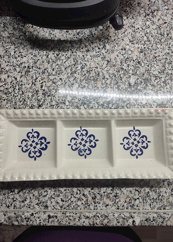 Beyaz Baskılı ve Bölmeli Tabak Seti - Görsel 6