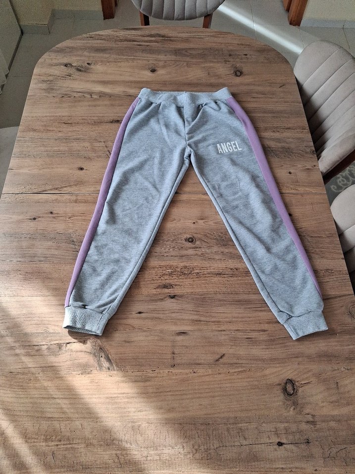 Gri Rahat Kesim Kız Eşofman Altı - Görsel 4