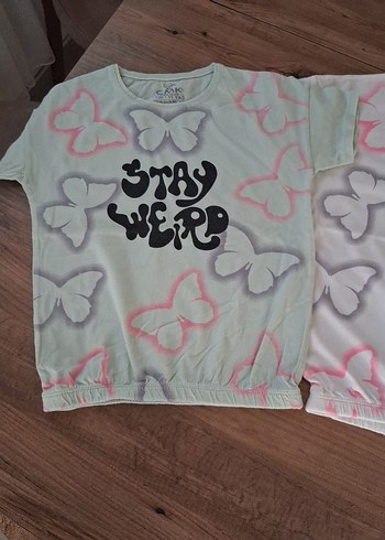 Kız Çocuk Kelebek Desenli  Desen Tişört - Görsel 6